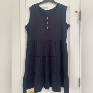 NWT Black Sleeveless Tiered Dress XL
